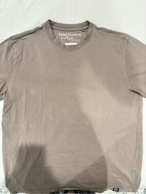 Free Planet Men's Taupe Crew T-Shirt - Neutral Brown